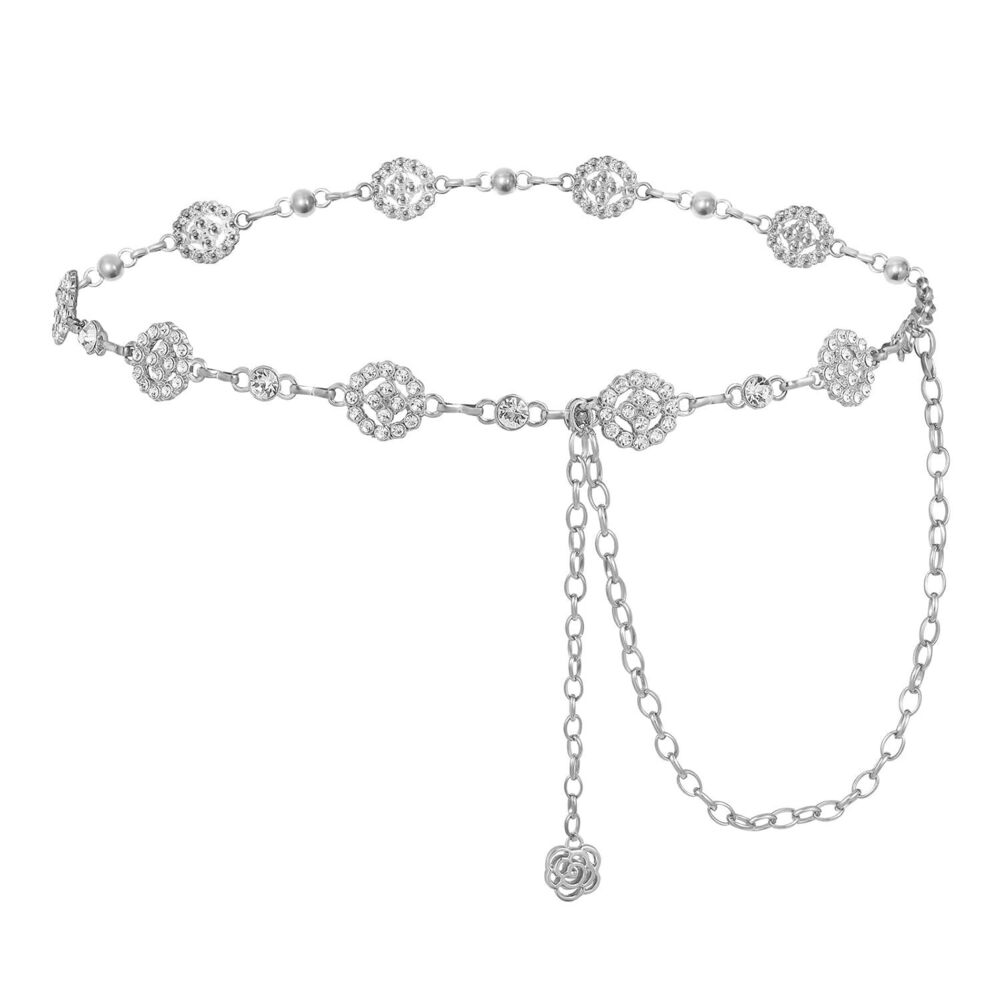 Waist Chains Belts for Women - Rhinestone Gold Silver Chain Belts for